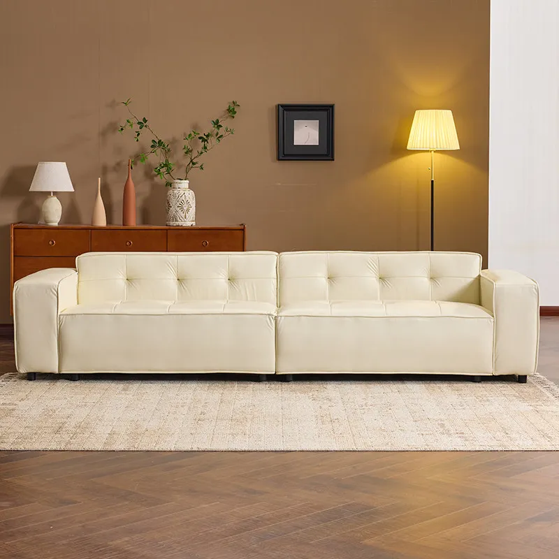 Living room color matching dopamine double three small apartment toast fabric sofa