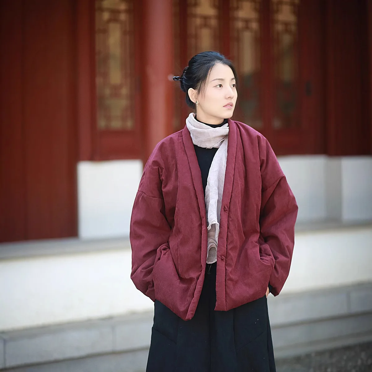 High-Quality Autumn Winter Cotton Coat Women's Harajuku Original Jacket Single-Breasted Long-Sleeved Top Parkas All-match Coats