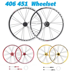 Litepro 451 406 Folding Bike Wheelset O.L.D 74mm 100mm 130mm 135mm Hubs Wheel Set Aluminum Alloy Double Wall Rims Sp8 10-11speed