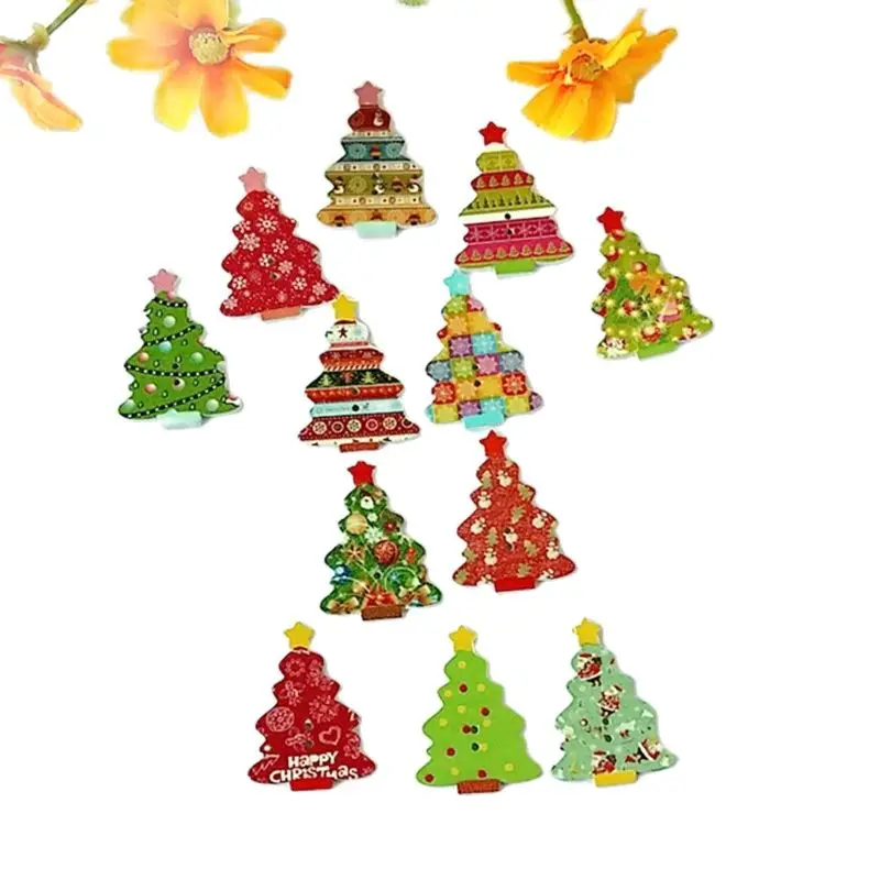 40 PCs Wooden Buttons Sewing Scrapbooking Christmas Tree buttons for Craft Scrapbook bulk botao para artesanato