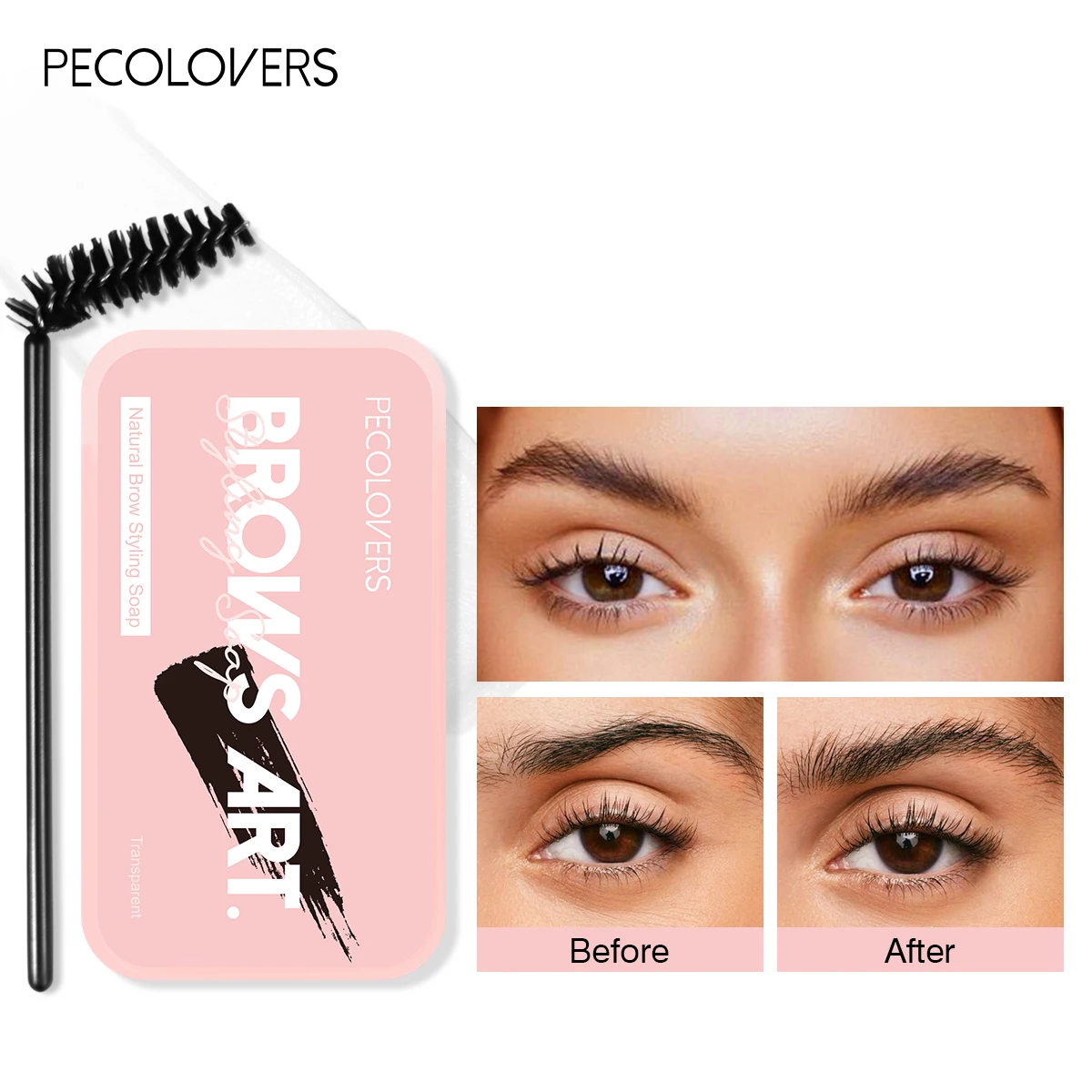 Rímel de configuração de sobrancelha com aroma de frutas, gel à prova d'água, cera de estilo de sobrancelha fácil de aplicar