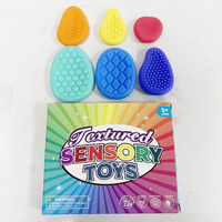 6PCS Silicone Different Textured Sensory Stones Fidget Stress Relief Toys Inspire Exploration Kids Gifts