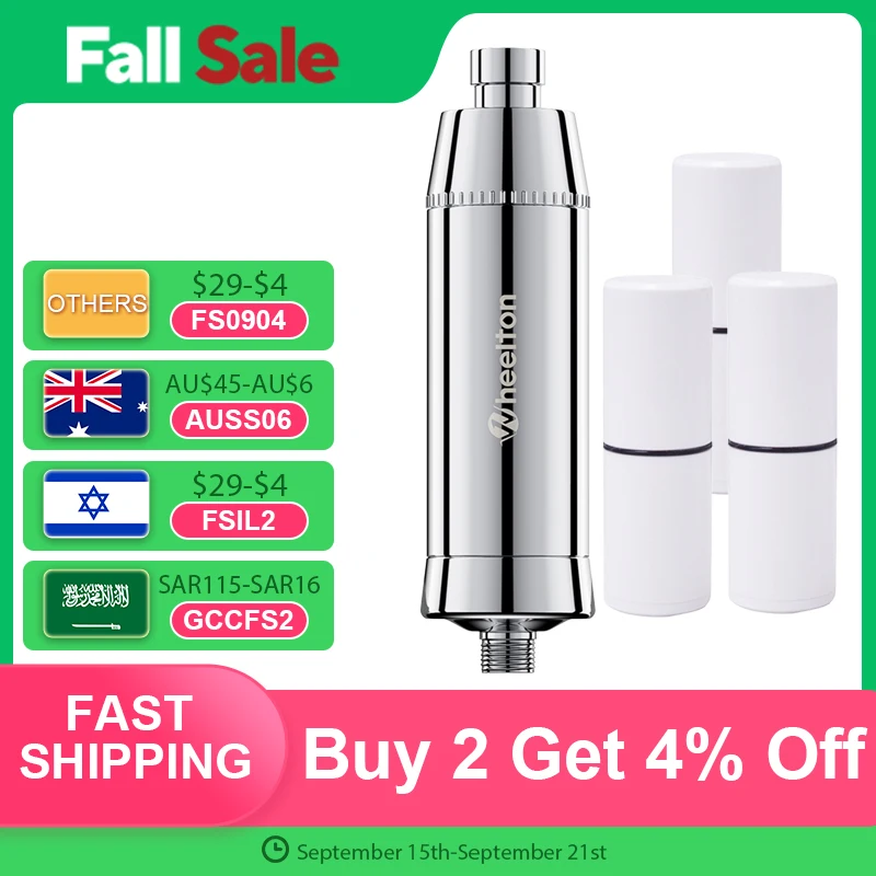 

Wheelton SPA Bathing Remove Chlorine Water Filter Purifier Shower Filtration Soft Water Attach Extra 3 Cartridges