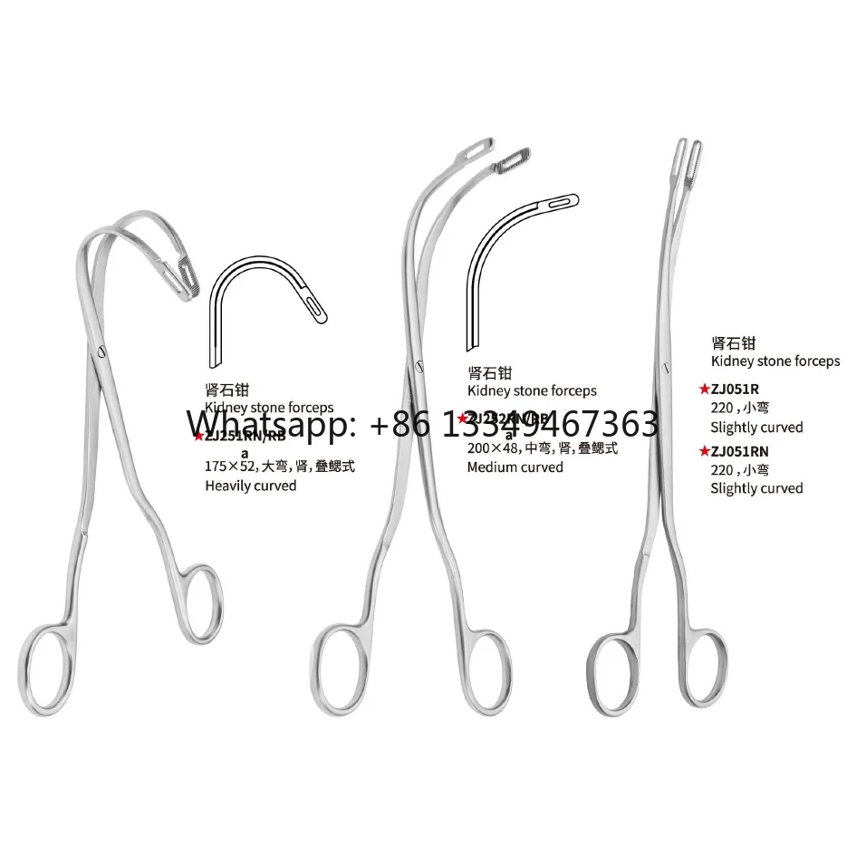 

In Stock Kidney Stone Forceps 220mm 240mm for Kidney Stone Removal Surgery Hot Sale