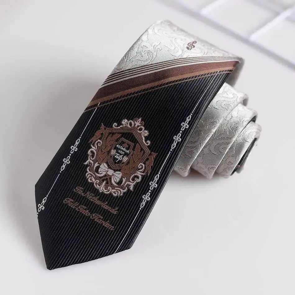 [Lin Yuejun] Hamburger Stropdas JK Dames Uniform Overhemd Klein Veelzijdig Jacquard DK Stropdas Heren Trendy Formeel
