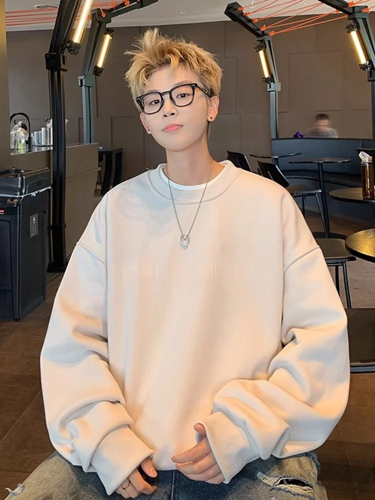 

Мужской свитшот American Style с круглым вырезом, осенняя коллекция 2024, свободный крой, плотный, жесткий, с длинными рукавами