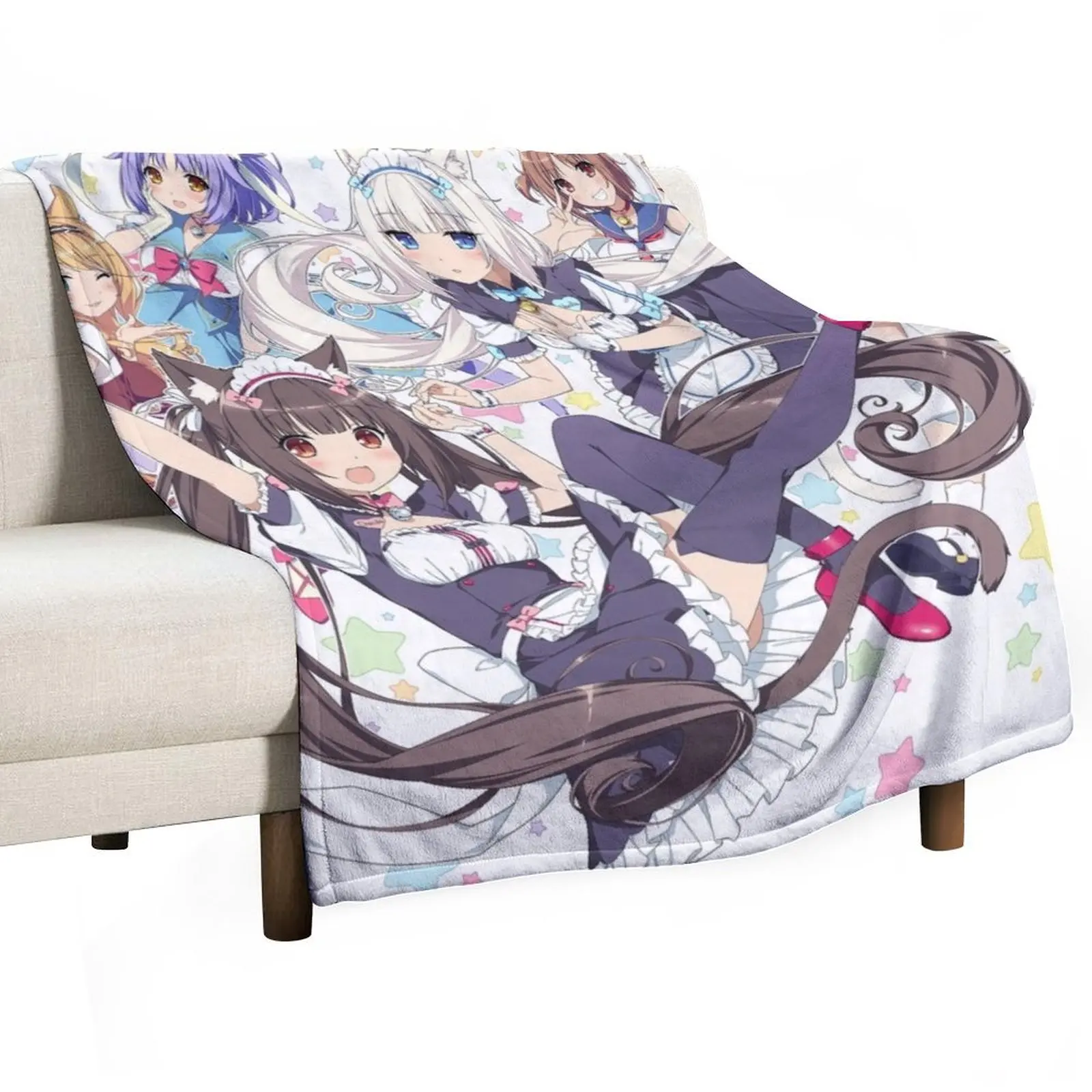 

Nekopara 3 Throw Blanket Machine Washable Soft Warm Blanket