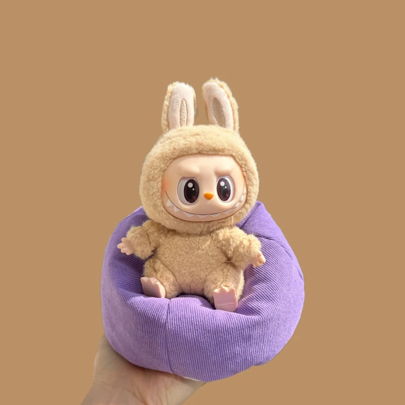 Labubu Divano per bambola per V1 V2 V3 Peluche Divano pigro Accessori di abbigliamento fai da te Divano letto morbido Giocattoli per bambini Regalo di compleanno