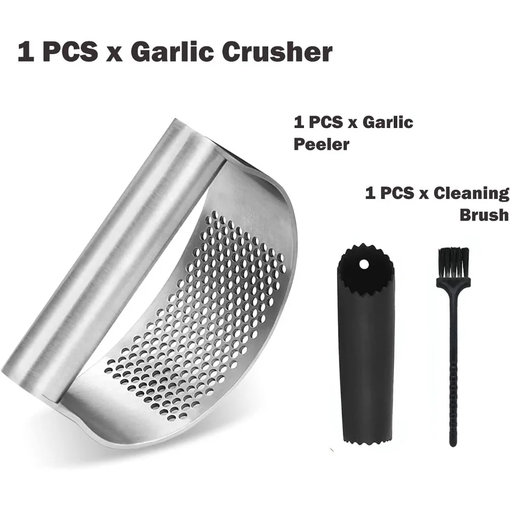 Upgraded Version of304Food Grade Stainless Steel Garlic Press Garlic Paste Manual Garlic and Ginger PressCreative KitchenGadgets