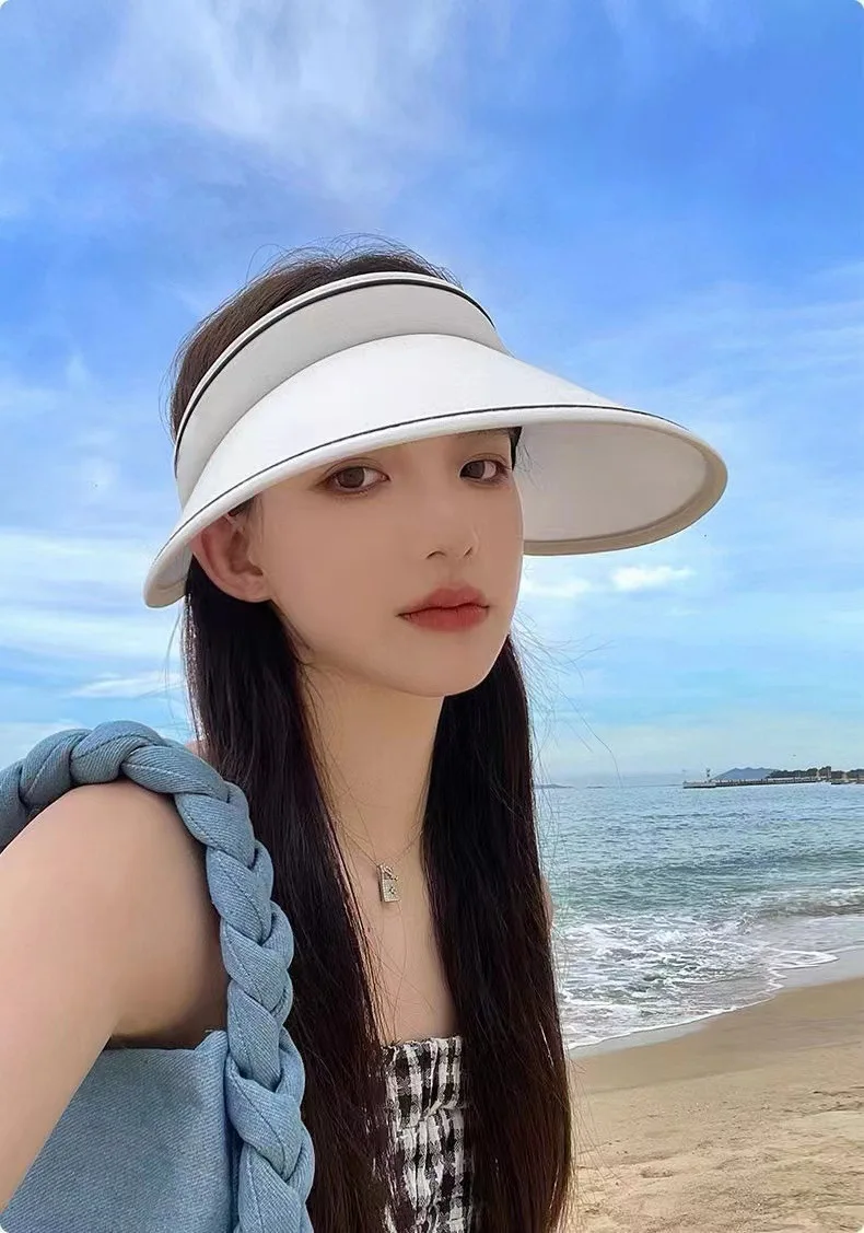 Sailormoon Sun Visor Hat for Women UV Protection Cycling Wide Brim Foldable Travel Slimming Face Beach Hiking Park Empty Top Cap view 4