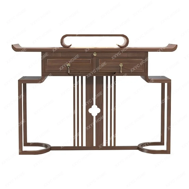 XX Altar Incense Burner Table Solid Wood Buddha Shrine Home Style New Chinese Style Altar Buddha Niche