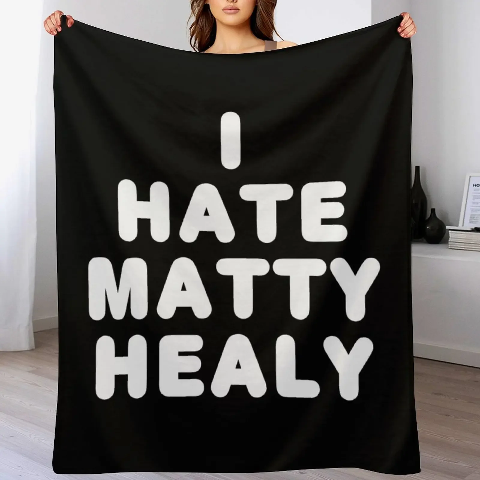 

i hate matty healy Throw Blanket for winter Personalized Gift Thin bed plaid Blankets