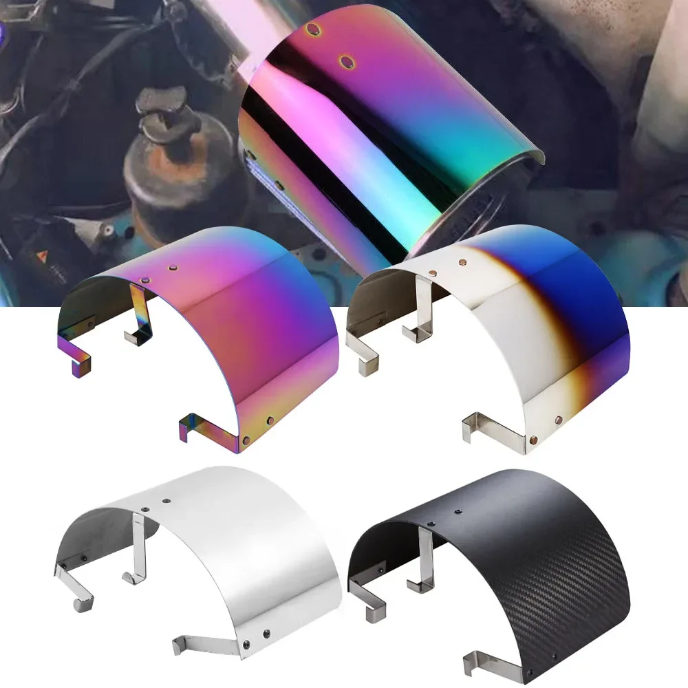 2.5 Quot TO 3.5 Quot  Air Intake Filter Heat Shield Cover Stainless Steel Burnt Blue Neo Chrome Silver Real Carbon Filter