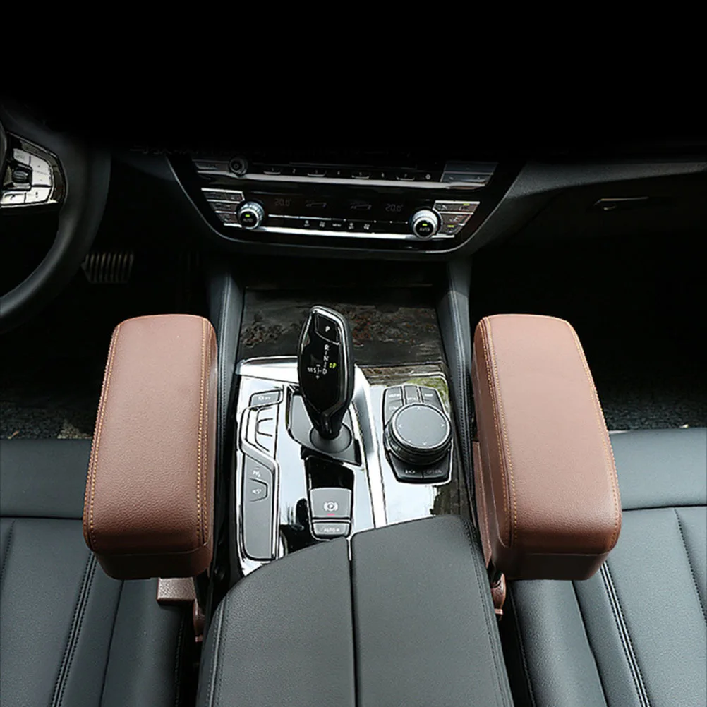 

Adjustable Multifunctional Car Center Armrest Box Storage Space Durable Material Easy Install No Drilling Brown Use