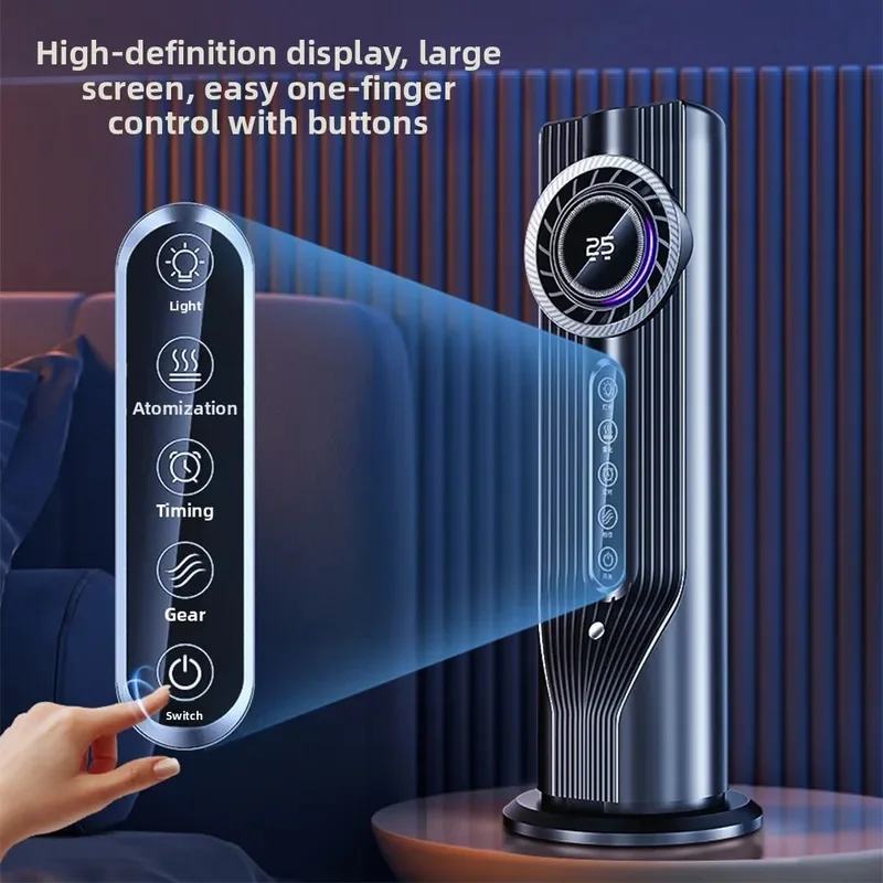 Standing Water Air Cooler Tower Fan Ultra Quiet Humidifying Misting Cooling Fan, Vertical Air Conditioner Fan Low Noise Energy view 5