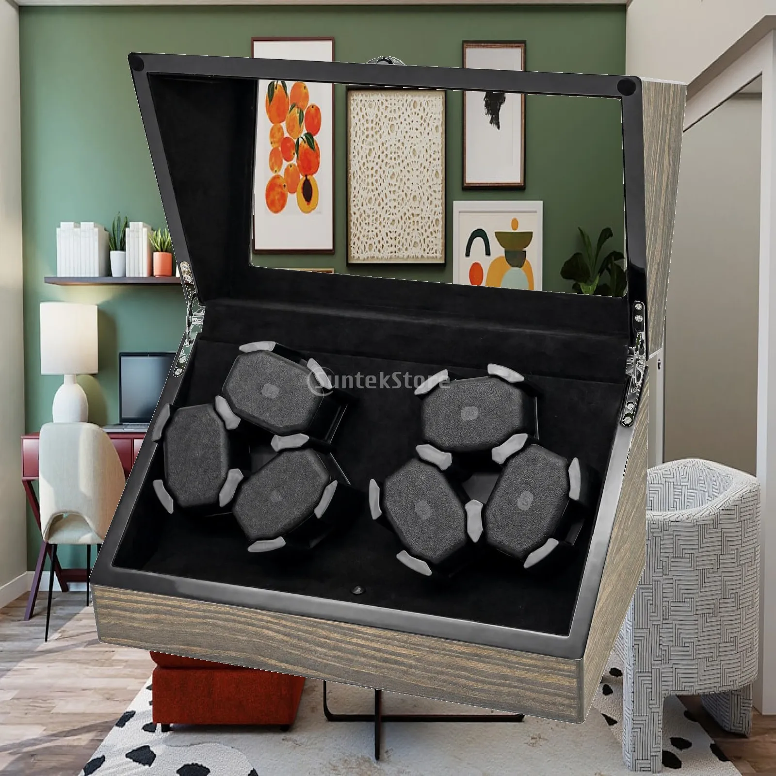 Silent Electric Watch Winder Box for Automatic Mechanical Watches with Adjustable Rotation Speed and DC Power