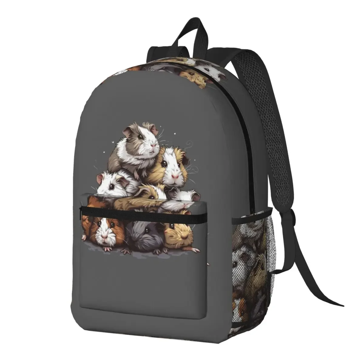Chic Guinea Pig Pyramid Backpack Daypack Large Capacity Children BookBag School Bag Shoulder Bags for Men Women