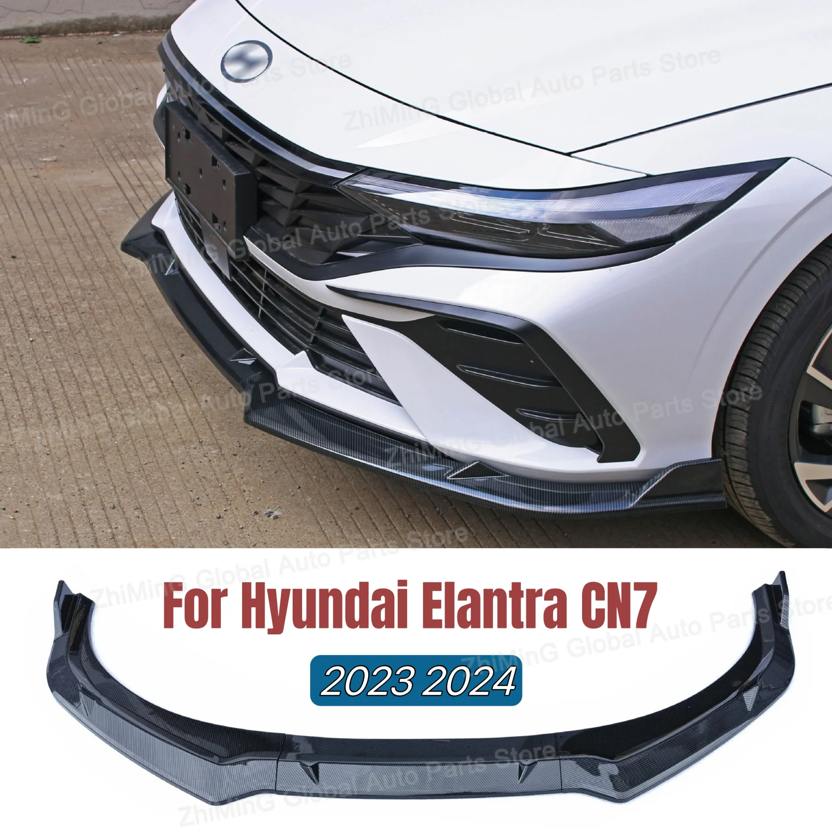 

Для Hyundai Elantra CN7 Новинка 2023 2024 автомобильный передний бампер спойлер сплиттер диффузор Съемный корпус комплект Защитная крышка