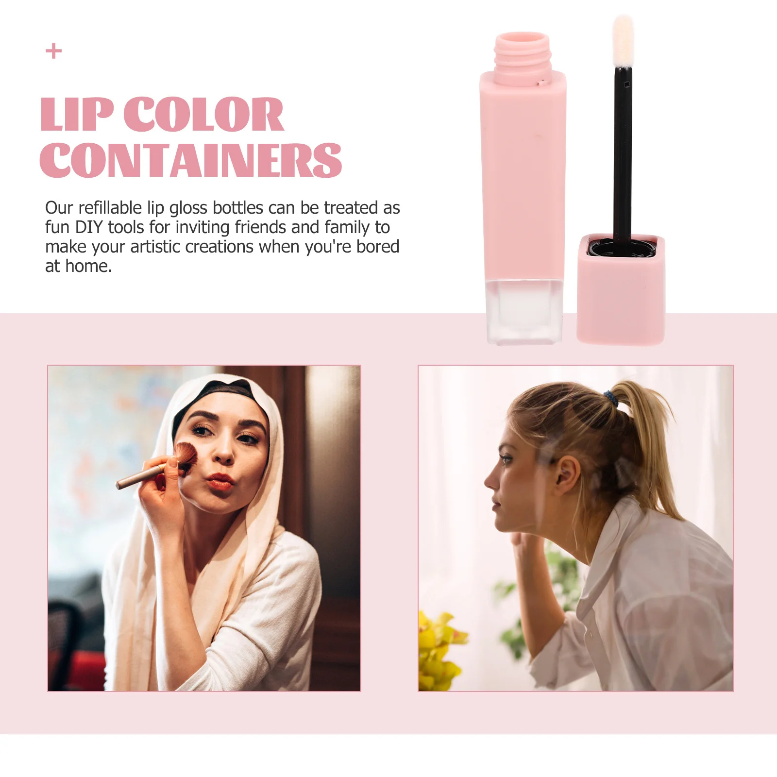 4 contenitori vuoti per lucidalabbra, mini tubi lavabili riutilizzabili 5G per rossetto fai da te, organizer per trucco portatile, essenziale da viaggio