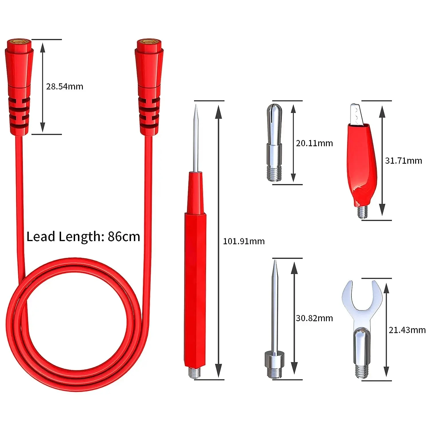 Kit di cavi di prova per multimetro 17 IN 1 Set di cavi di prova di ricambio + clip a coccodrillo sonde di prova spine per cavo multimetro