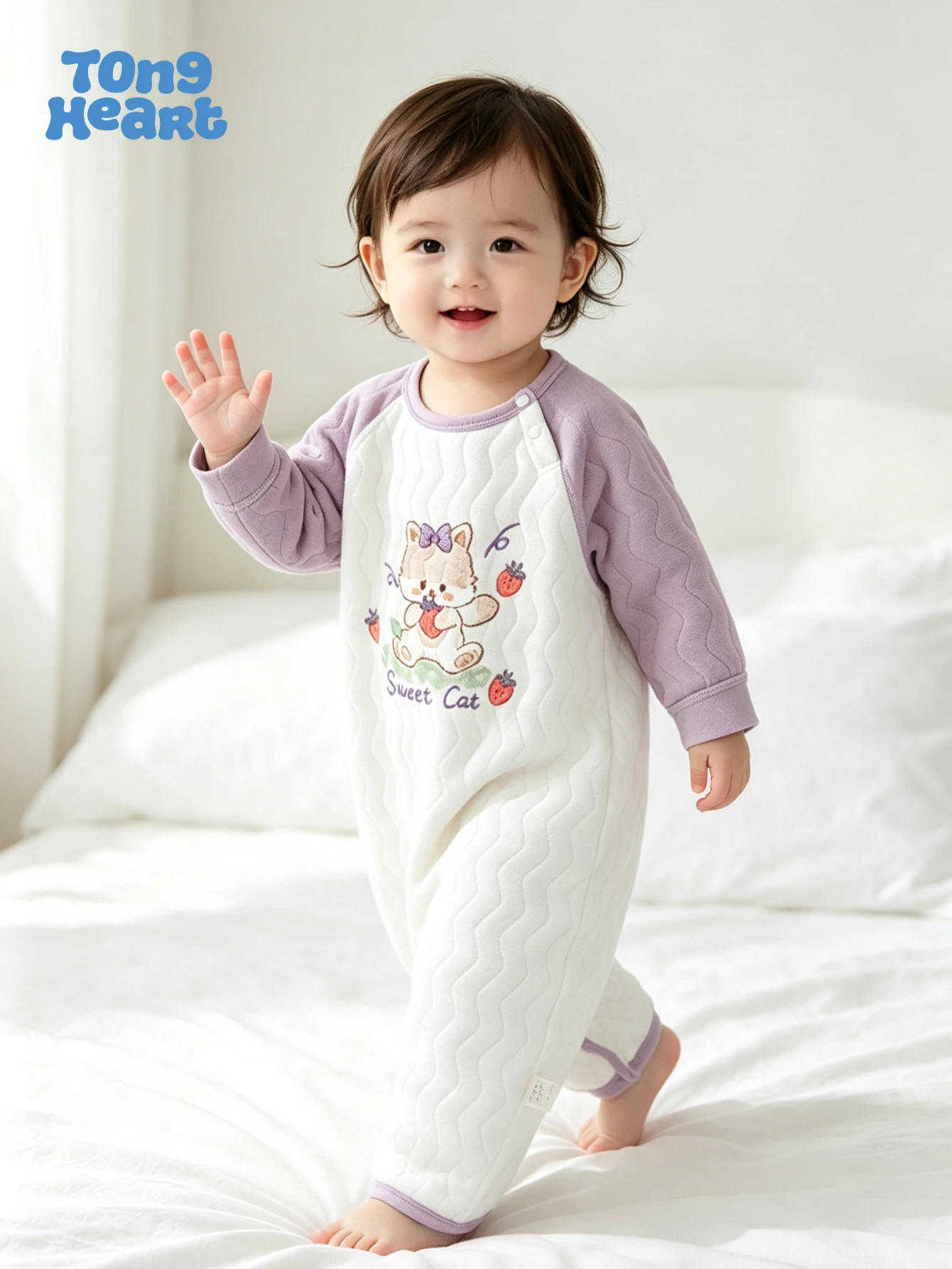 TongHeart Baby Winter Thick One-Piece Coat, an Anti-Chill Wonder, Warm and Comfortable Baby Clothing Suitable