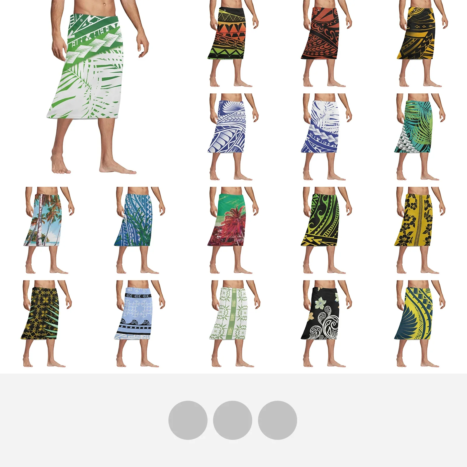 Polynesian Tribal Fijian Totem Tattoo Fiji Prints Summer Men Ventilate Holiday Beach Party Skirt Men Handsome Streetwear Skirt