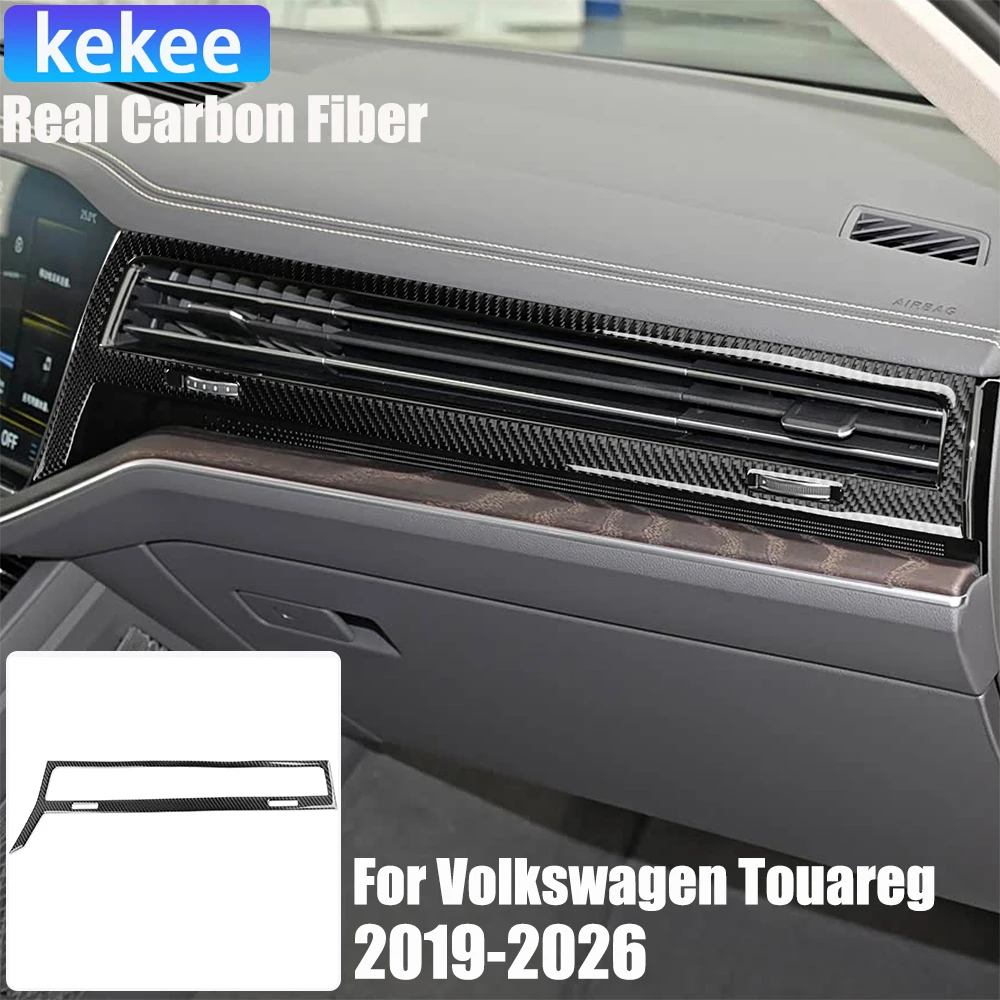 

Real Carbon Fiber Car Accessories Passenger Vent Soft Sticker For Volkswagen Touareg CR 2019 2020 2021 2022 2023 2024 2025 2026
