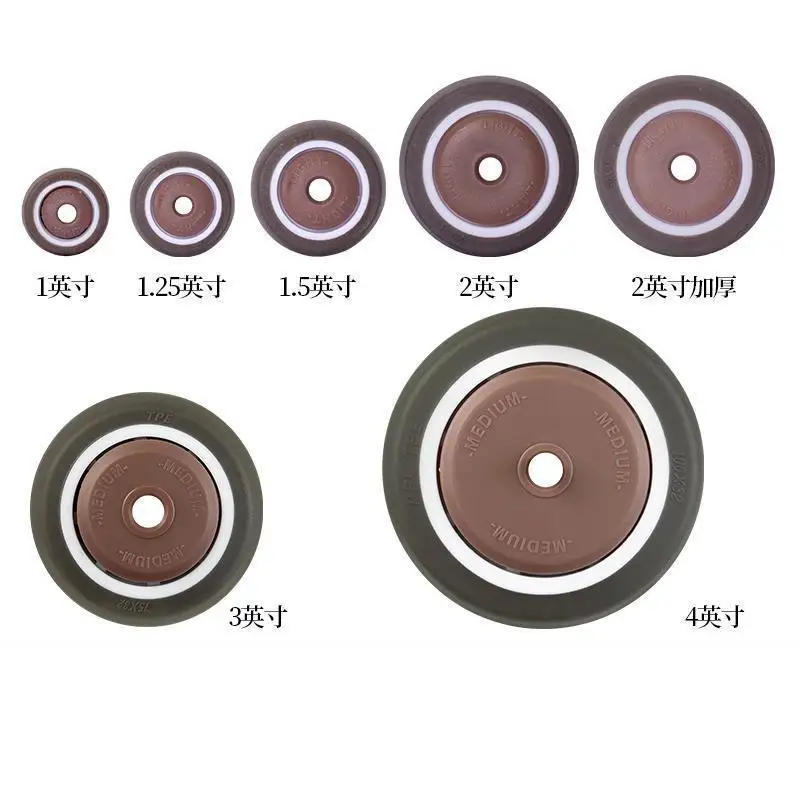 

1 Pcs/lot 1/1.25/1.5/2/3/4-inch Caster With Bearing Soft Silent Rubber Wheel Accessories & M6/m10 Screw Nut Accessories