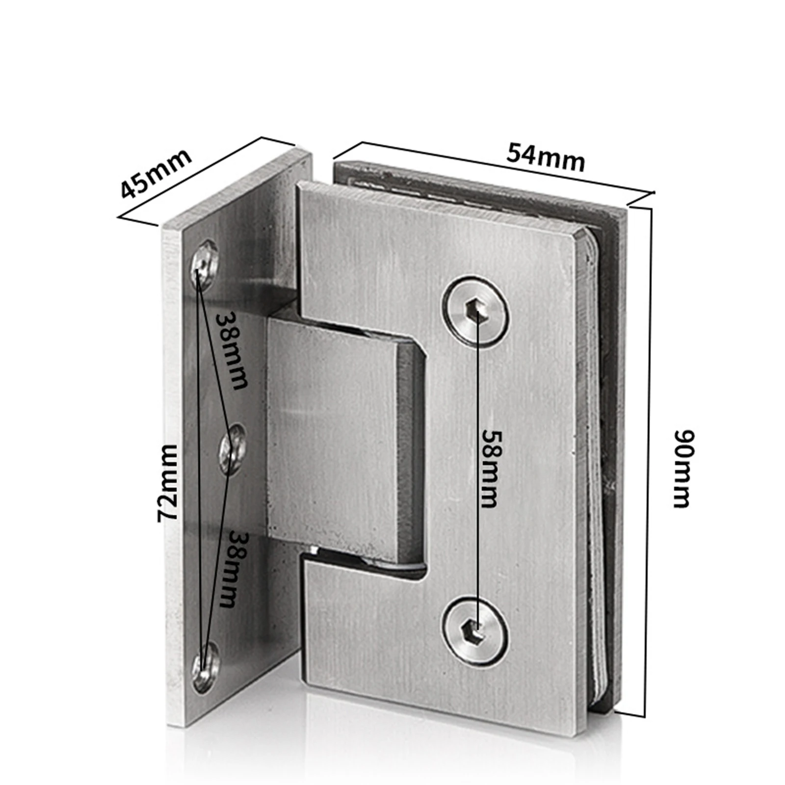 Shower Glass Door Hinges 90 Degree Bathroom Gate Clamp Shower Room Accessories for 8-12 mm Glass Door Cabinet Showcase