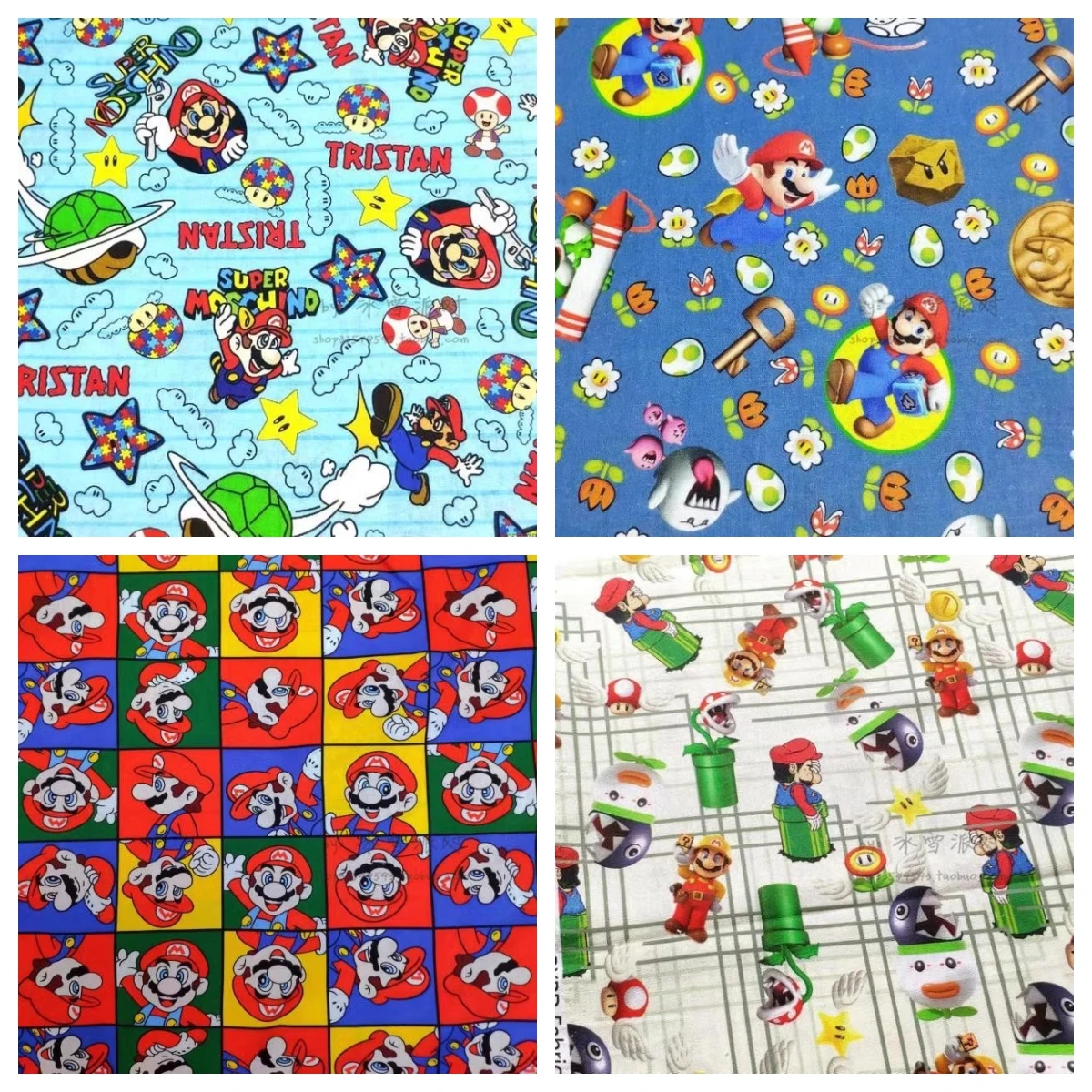 

1 Yard Cartoon Game Super Mario Bros 100 Cotton Fabric DIY Patchwork Textile Tissu Home Clothing Sew Dress Material