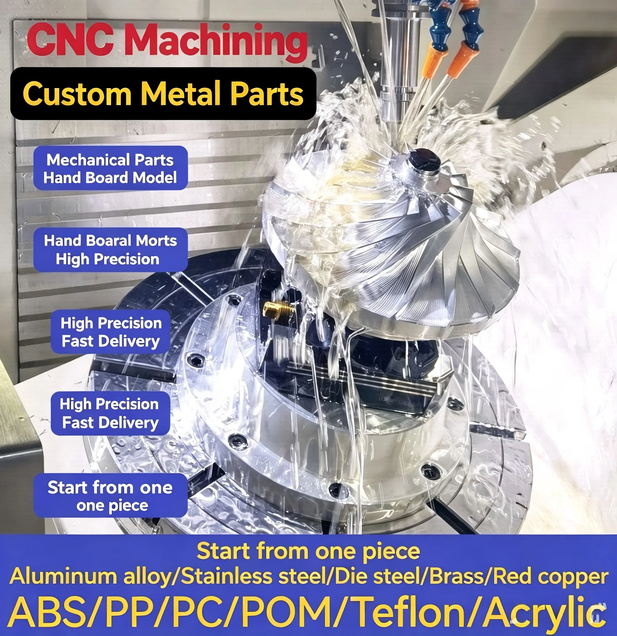 Custom CNC Machining, Drawings Available, Mechanical Parts CNC Turning & Milling, Aluminum Alloy & Stainless Steel Non-
