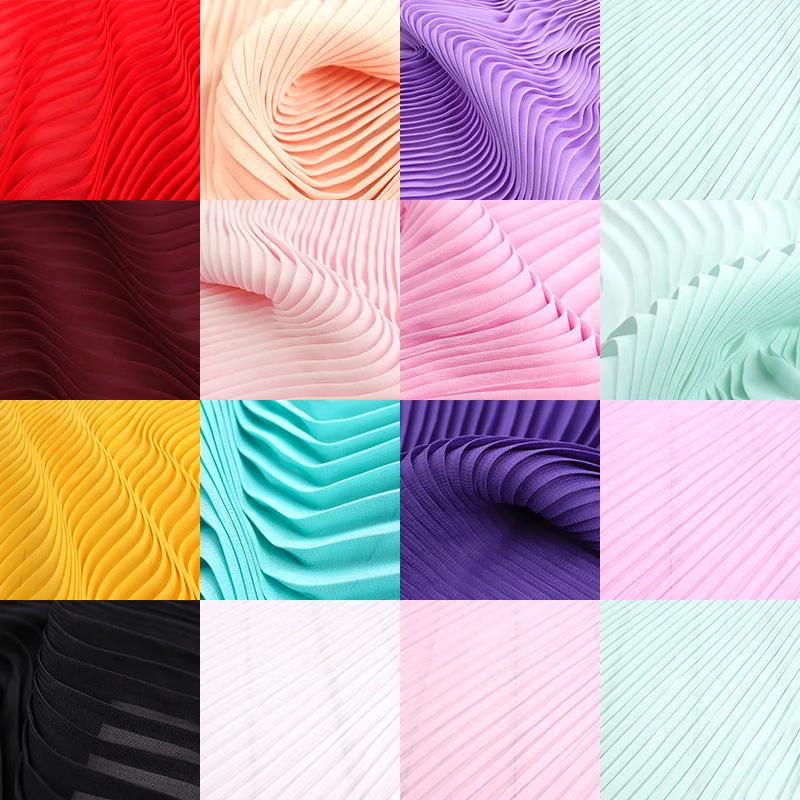 

100x150 см плиссированная шифоновая ткань, плиссированная сетчатая ткань-аккордеон для шитья своими руками, фон для платья, материал для свадебного украшения