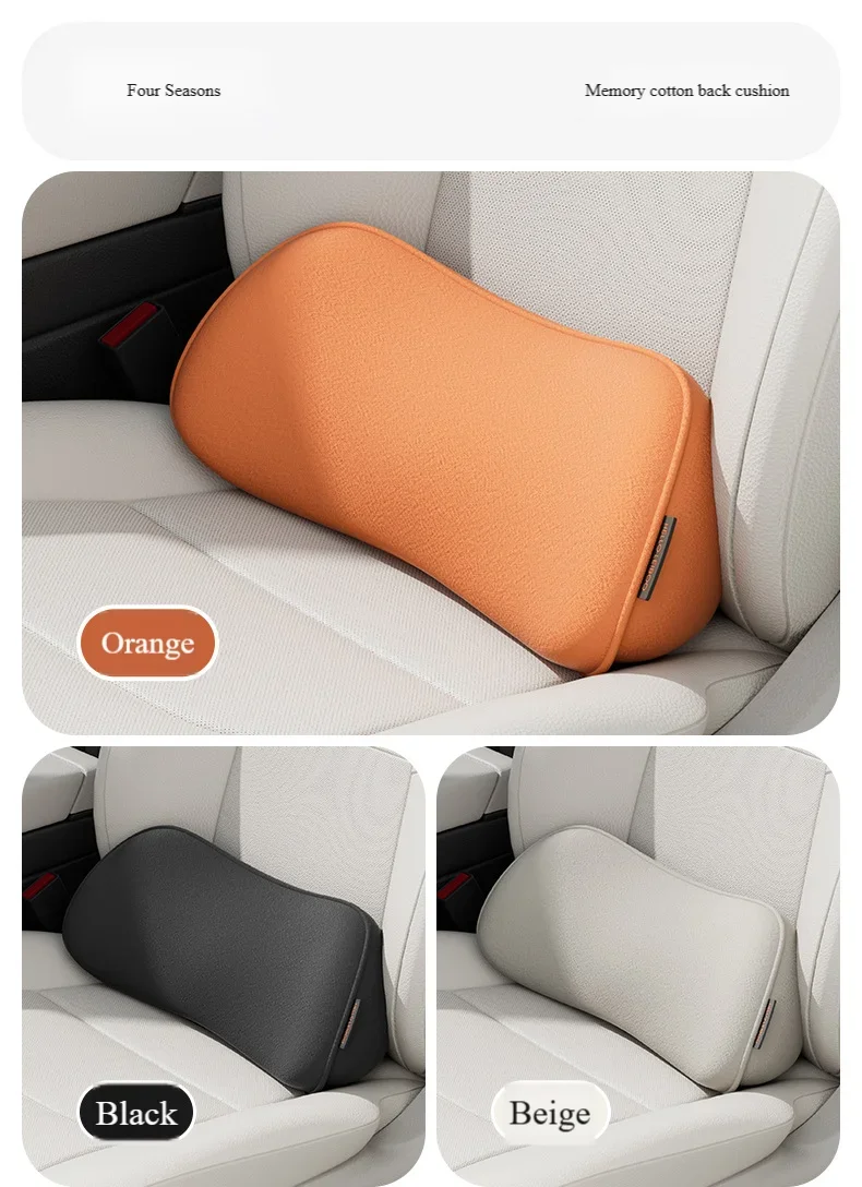 Car Seat Pillow Memory Foam Lumbar Support Breathable Back Protector Suitable for Office Chairs and Car Interior Accessories image 2