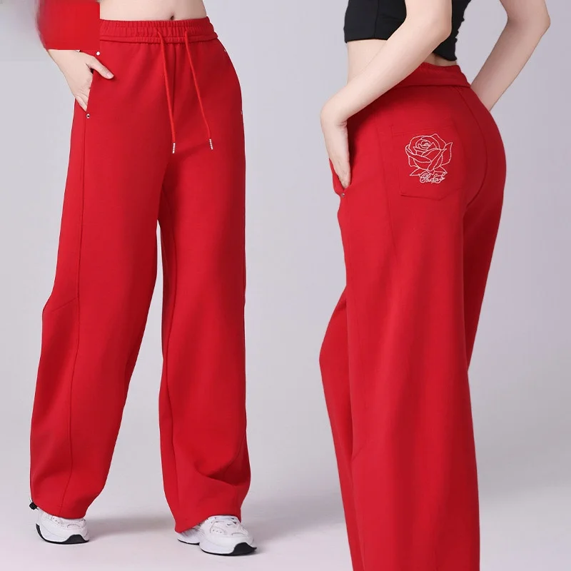 banana-wide-leg-long-pants-loose-dancing-performance-square-dance-trousers-fall-winter-sport-fitness-female-mid-waist