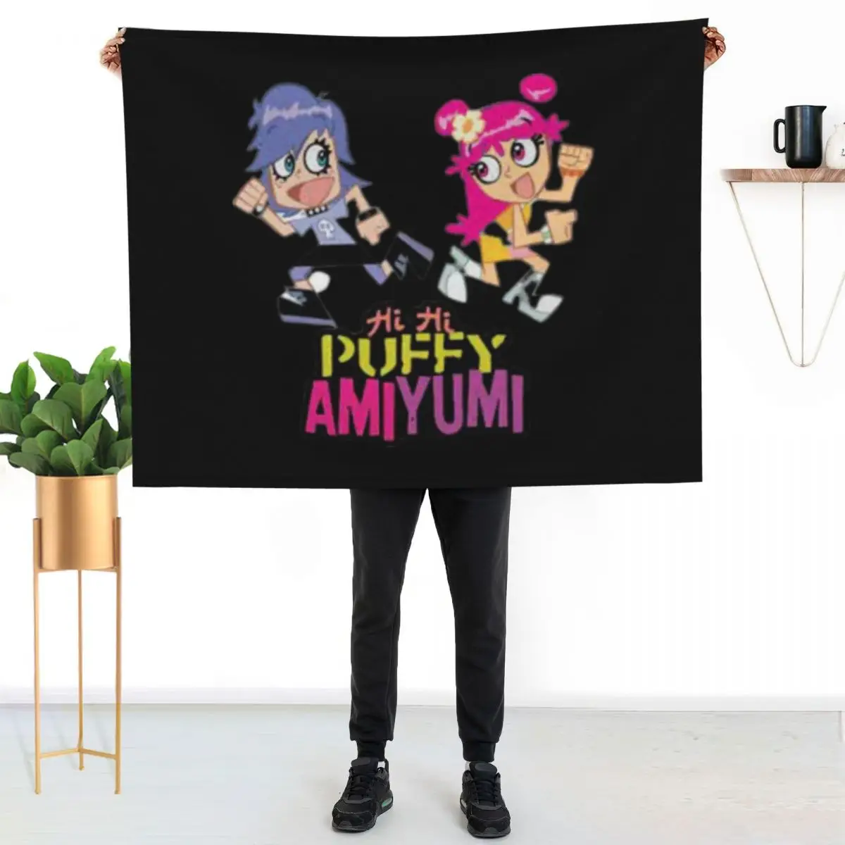 Hi Hi Puffy AmiYumi - hi!hi! puffy amiyumi - AmiYumi Show! Drawstring Throw Blanket Soft Plaid Sleeping Bag Nap Picnic Blankets