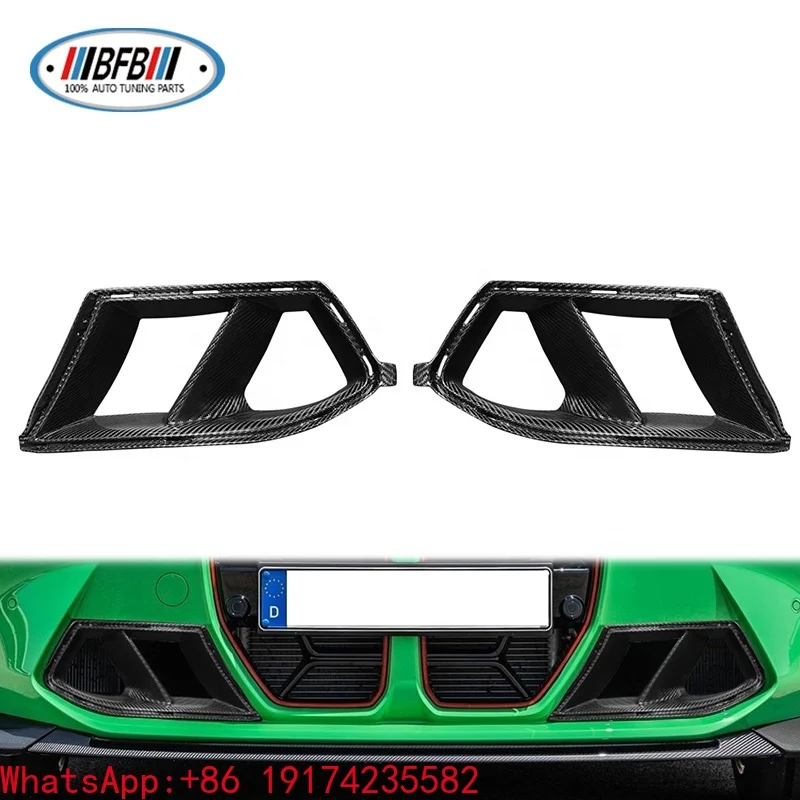 

For 2021-24 BMW G80 G82 M3 M4 Dry Carbon Fiber Front Bumper Vents Air Duct Replacement