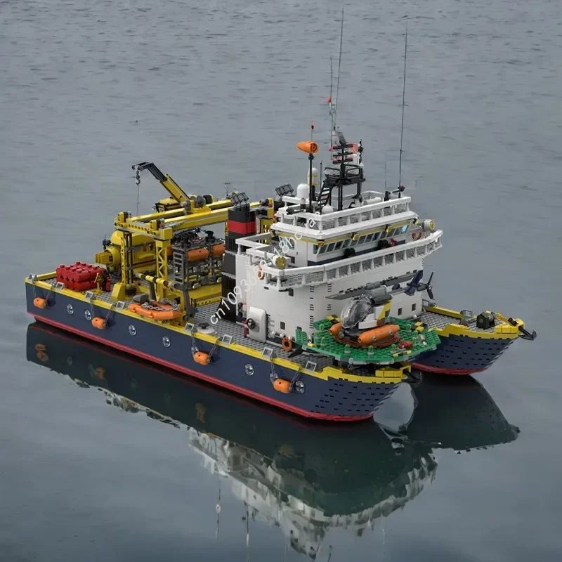 

8200 шт. Катамаран исследовательское сосуд MOC образовательные строительные блоки креативная детская игрушка в подарок на день рождения, Рождество