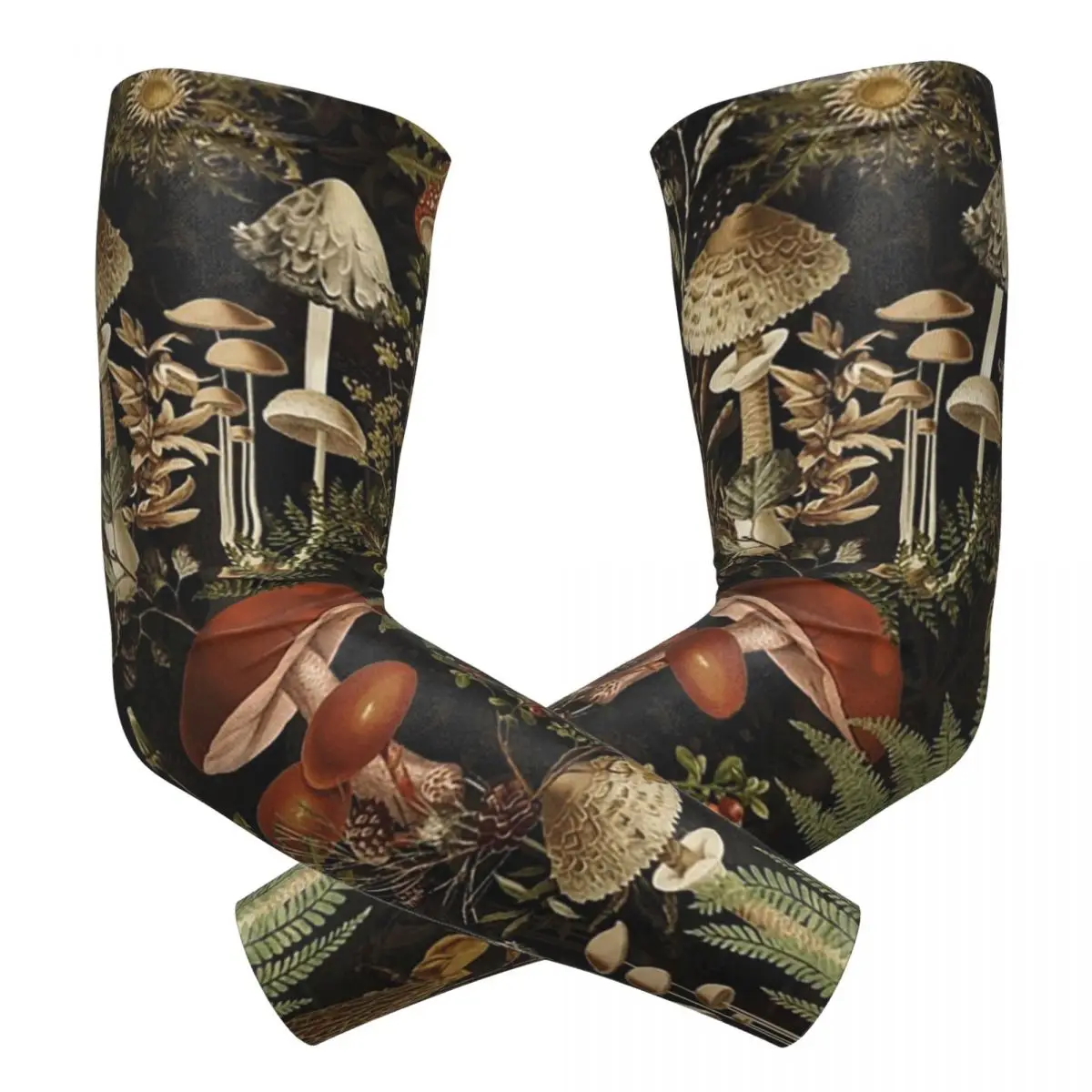 

Midnight Mushrooms Forest Botanical Night Garden Outdoor Arm Sleeves Sun UV Protection Cover Summer Cycling Tattoo Sleeves