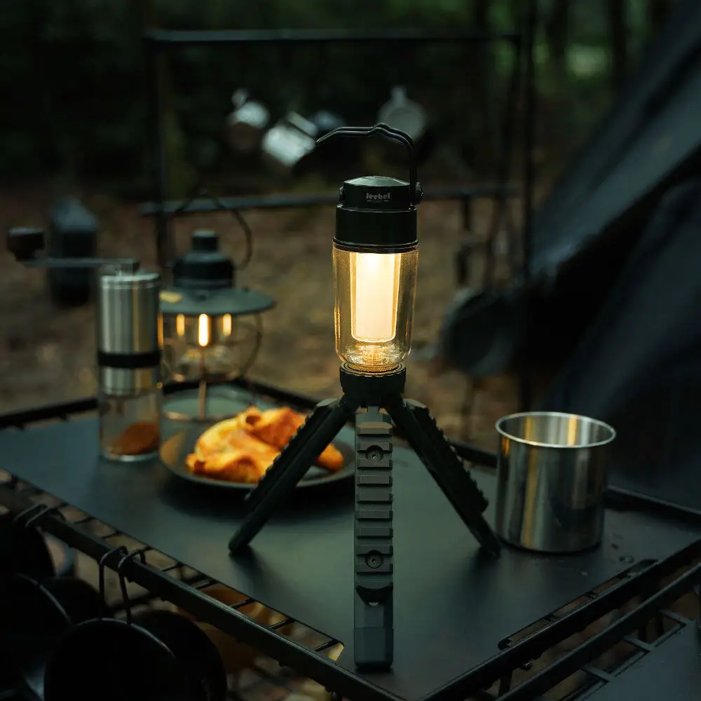 Retro Waterproof Camping Lantern, USB Rechargeable, Outdoor Lighting, LED Lamp, Portable, Atmosphere, Warm Tent