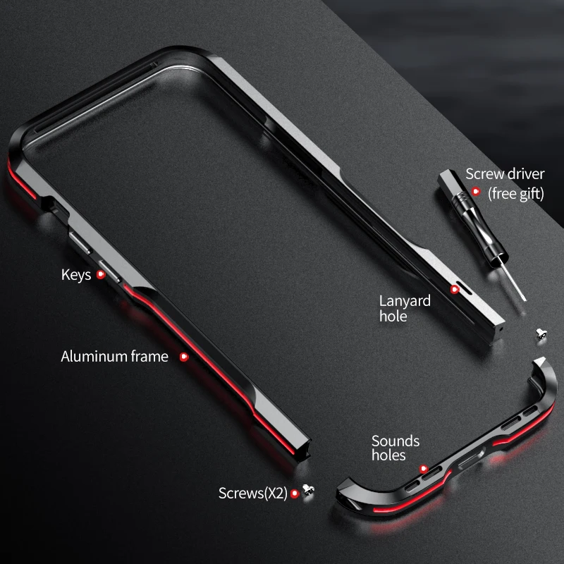 For iPhone 15 16 14 Pro Max Armor Case Luxury Metal Frame For iPhone 13 12 11 X XR Aluminum Alloy Lightweight Shockproof Bumper