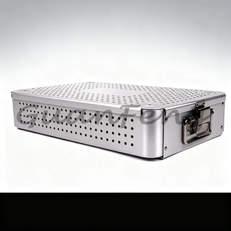Aluminum Alloy Laparoscopic Instrument Sterilization Box, Surgical Laparoscope Tray for Medical Sterilization