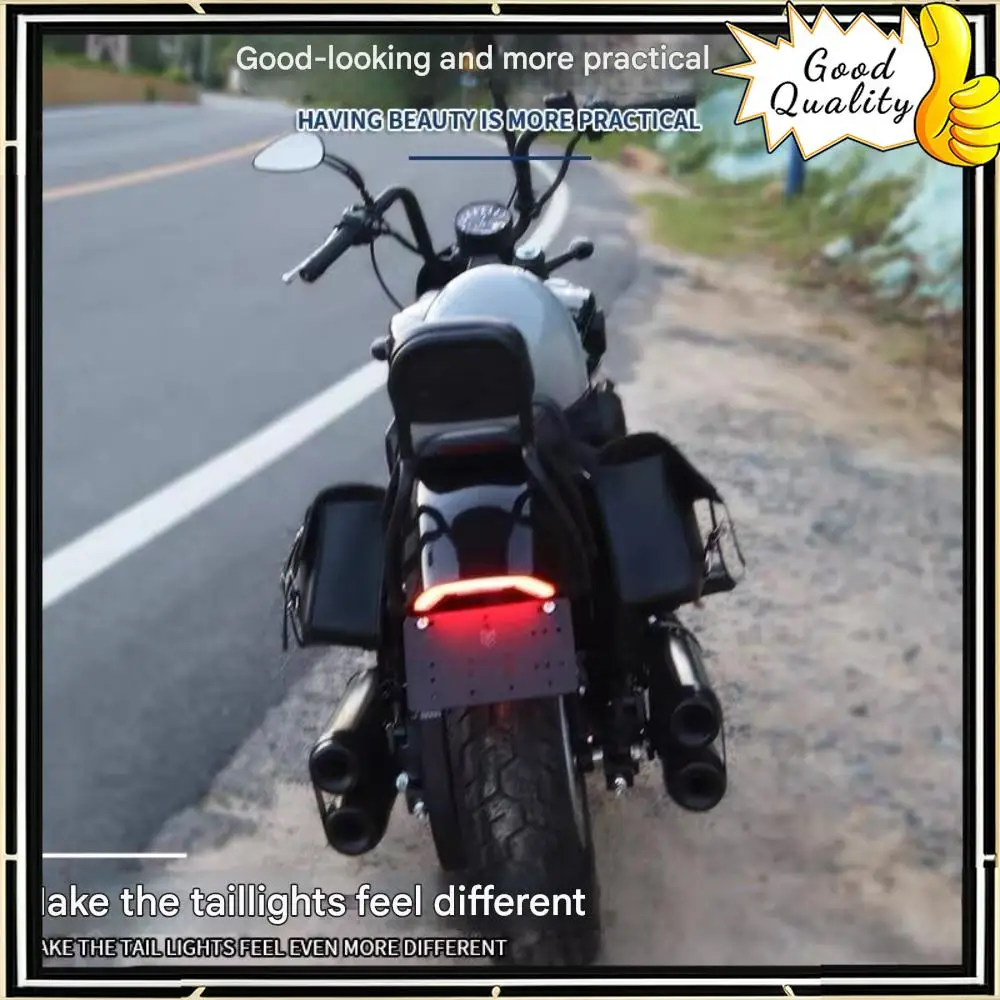 

For Benda DARK FLAG 500 modified license plate frame modified rear tail light brake light turn signal integrated light flow