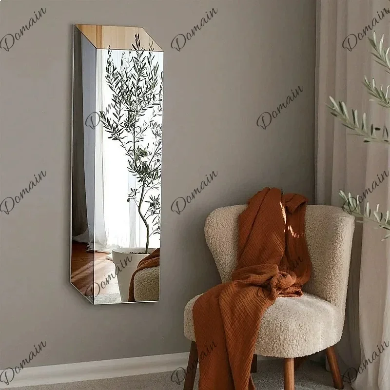 BJ Nordic Wall-mounted Full-length Mirror Modern Art Design Living Room Full-body Mirror Home Wall Decoration
