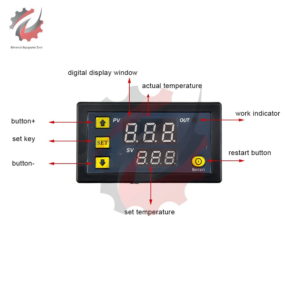 W3230 DC 12V 24V AC 110-220V Mini Digital Temperature Controller Thermostat Regulator Heating Cooling Control With Probe Sensor