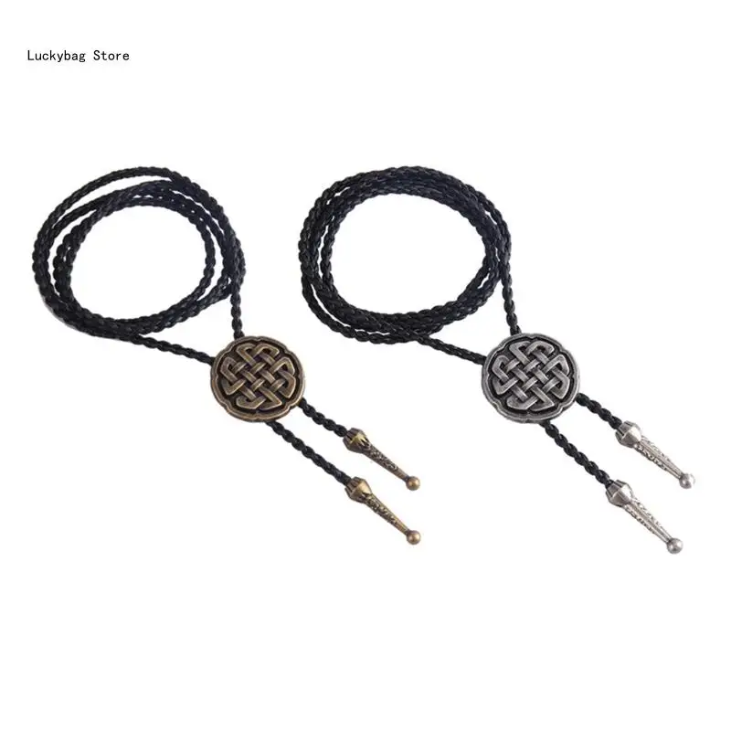 Western Bolo Tie Necklace Moranse Bolo Tie Celtical Knot Bolo Tie Cowboy Necktie
