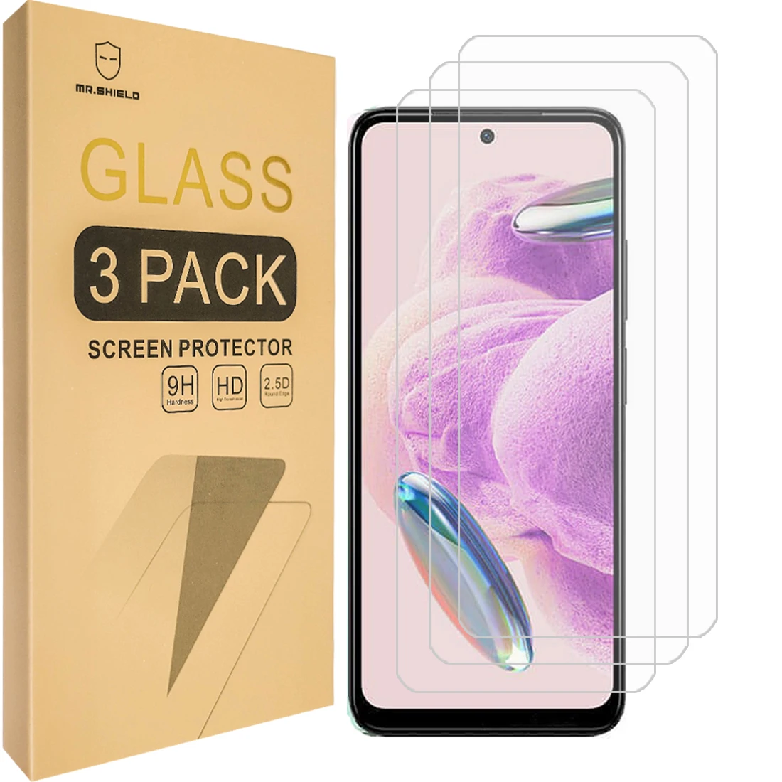 

Mr.Shield [3-Pack] Screen Protector For Xiaomi Redmi Note 12S [Tempered Glass] [Japan Glass with 9H Hardness]