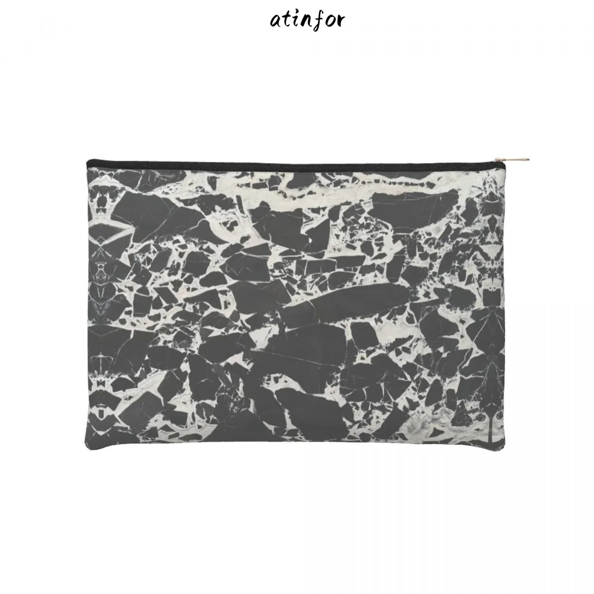 atinfor Customized Waterproof Calacatta Viola Black Marble Pattern Square,Tyvek Makeup Cosmetic Bag Clutch Pouch 641473749