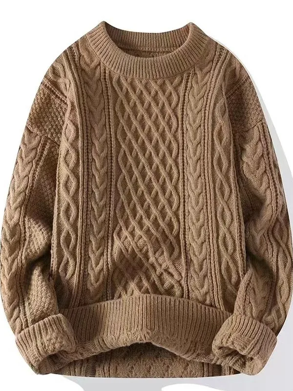 

Американский Sle Thiened Fce вязаный круглый свитер Ne Twisted для мужчин и женщин повседневная одежда зимнее новое поступление внутренняя одежда