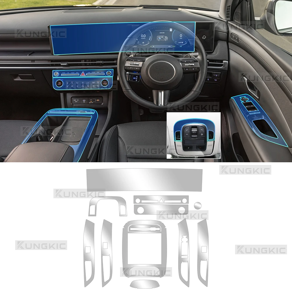 

For HYUNDAI TUCSON 2025-UP Anti-scratch TPU Protector Film Sticker Car Interior Center Console Media Dashboard Navigation