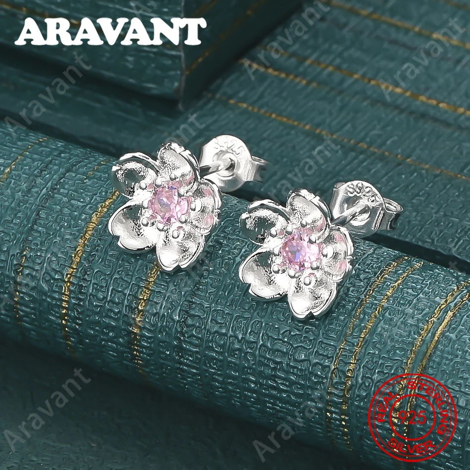 925 Sterling Silver Pink And Purple Flower Zirconia Earrings - Unique Gift For Women, Versatile For Events And Jewelry